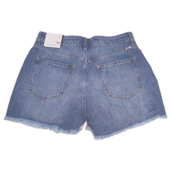 NEW KanCan Denim Shorts Murphy 28 High Rise Distressed Raw Hem Medium Wash 9/28 - Picture 2 of 12